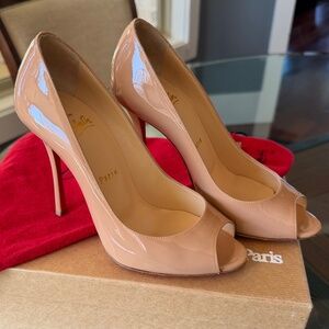 Christian Louboutin Yootish 100 Patent Nude Size 36